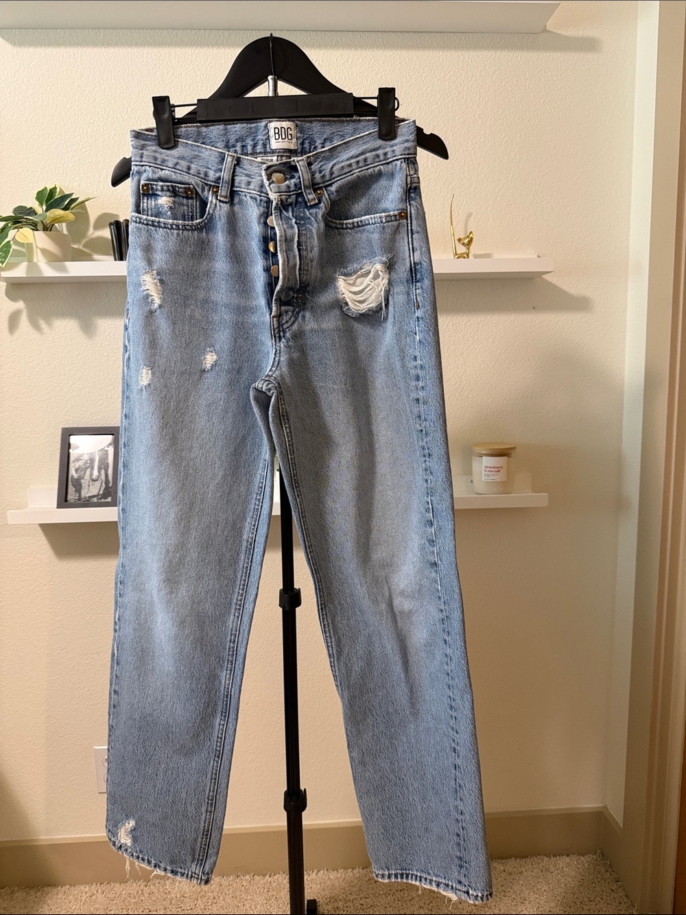 BDG Light Wash Distressed Boy Retro Jeans